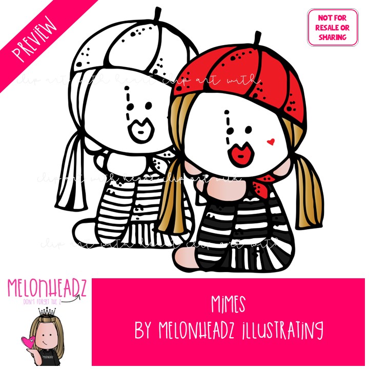 Mimes clip art, clown, pantomime COMBO PACK - Image 2
