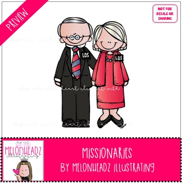 Missionaries LDS clip art COLORED - Melonheadz