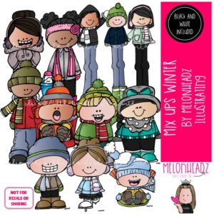 Winter clip art, Mix Ups, sled COMBO PACK