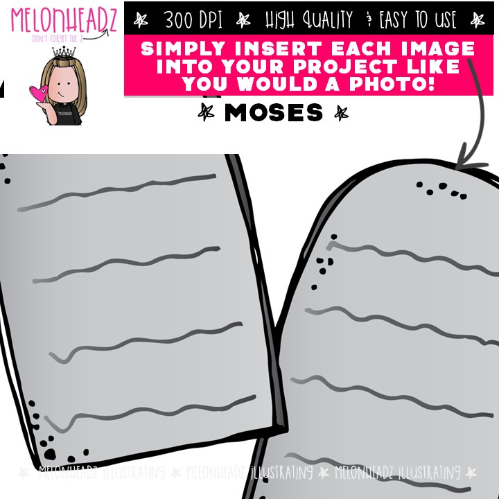 Moses clip art, Bible COLORED Version - Image 3
