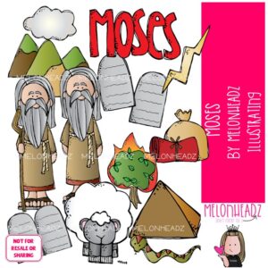 Moses clip art, Bible COLORED Version