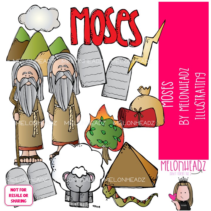Moses clip art, Bible COLORED Version