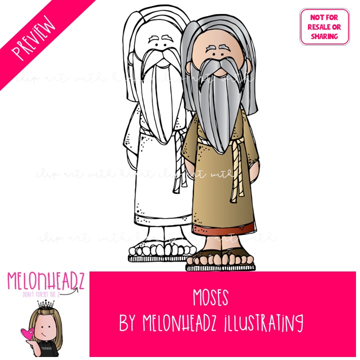 Moses clip art, Bible COMBO PACK - Image 2