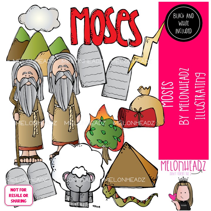 Moses clip art, Bible COMBO PACK