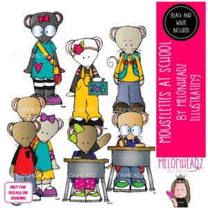 Mouselettes clip art, School Mini