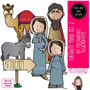 Nativity clip art Set 2, Christmas clip art Mini