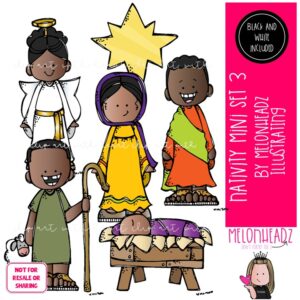 Nativity clip art Set 3, Christmas clip art Mini