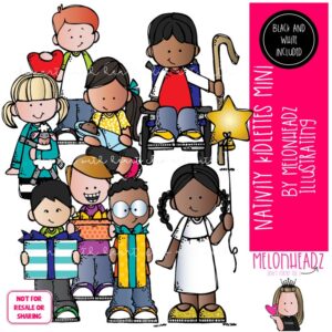 Nativity Kidlettes clip art, Christmas clip art Mini