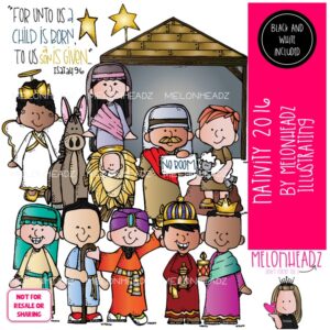 Nativity clip art 2016, Christmas clip art COMBO PACK