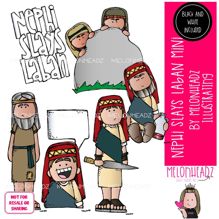 Nephi slays Laban clip art, LDS, Book of Mormon Mini
