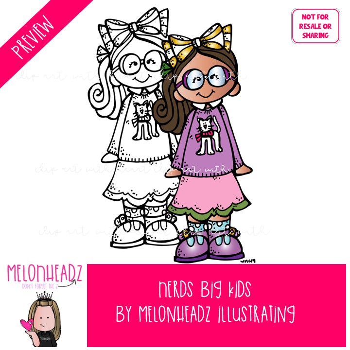 Nerds clip art, Big Kids clip art, Teenager clip art COMBO PACK - Image 2