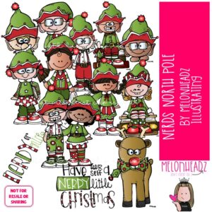 Nerds North Pole Clip art, Christmas clip art, Elf clip art COLORED Version
