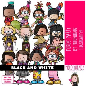 Nerds clip art, Party clip art BLACK AND WHITE