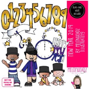New Year clip art 2019, holiday clip art COMBO PACK