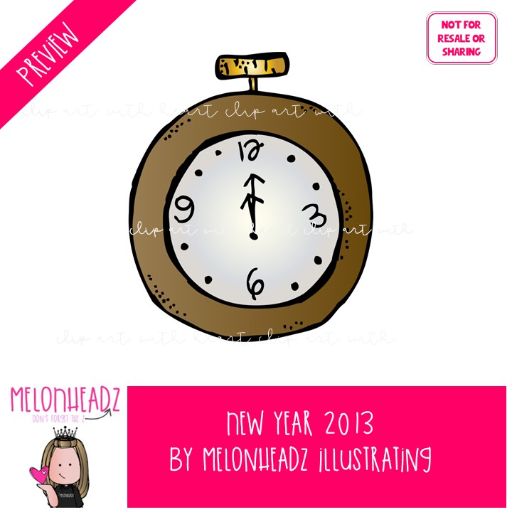 New Year clipart 2013, holiday clip art COLORED Version - Image 2
