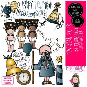 New Year clip art 2013, holiday clip art COMBO PACK