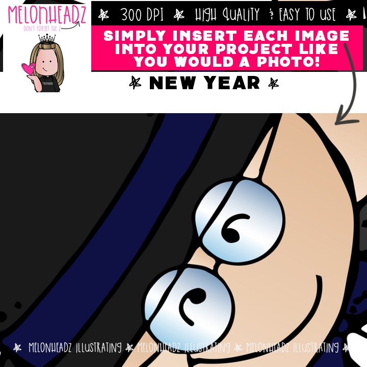 New Year clip art, Holiday clip art COMBO PACK - Image 3
