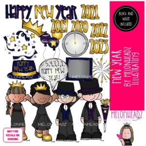 New Year clip art, Holiday clip art COMBO PACK