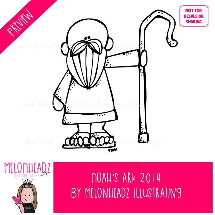 Noah's Ark clip art 2014, Bible BLACK AND WHITE - Image 2