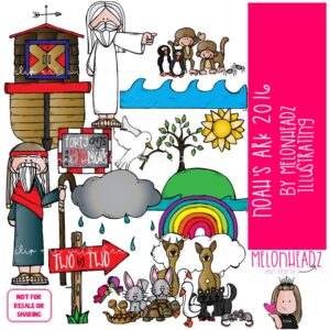 Noah's Ark clip art 2016, Bible COLORED Version