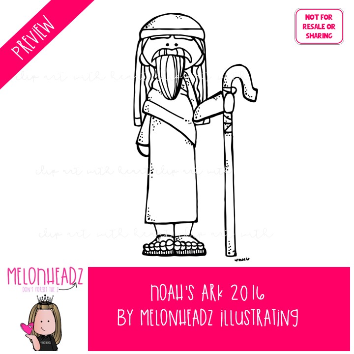 Noah's Ark clip art 2016, Bible BLACK AND WHITE - Image 2