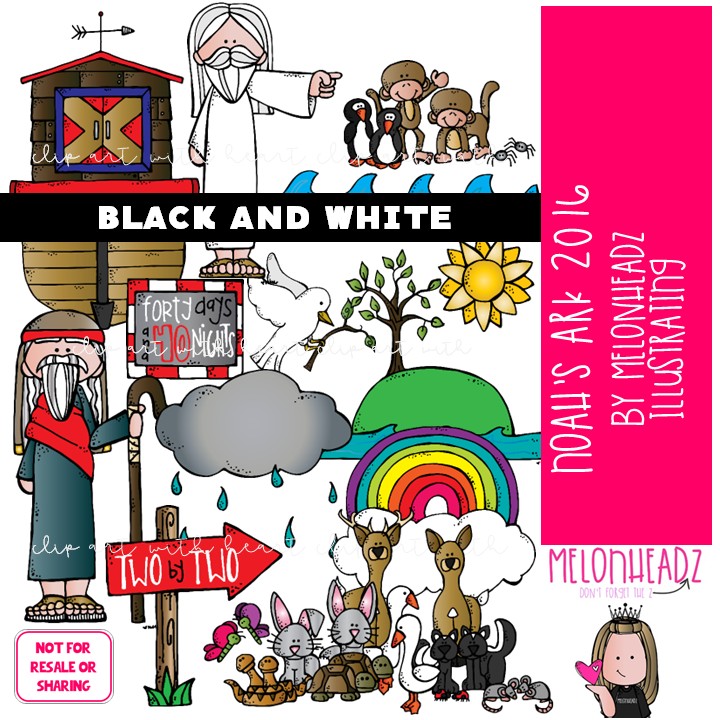 Noah's Ark clip art 2016, Bible BLACK AND WHITE
