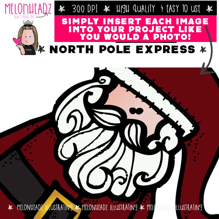 North Pole Express clip art, Christmas clip art, Polar clip art COMBO PACK - Image 3