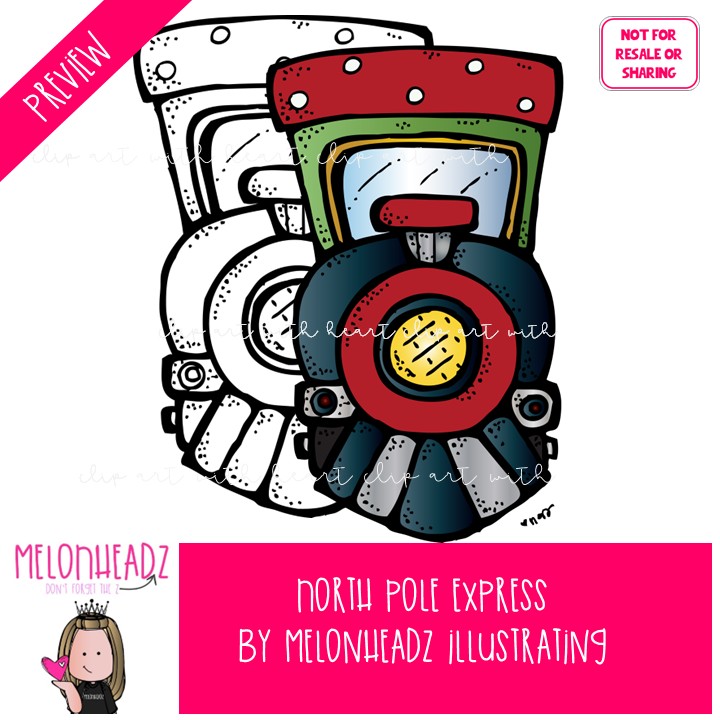 North Pole Express clip art, Christmas clip art, Polar clip art COMBO PACK - Image 2