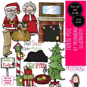 North Pole clip art, Christmas clip art, Santa clip art COMBO PACK