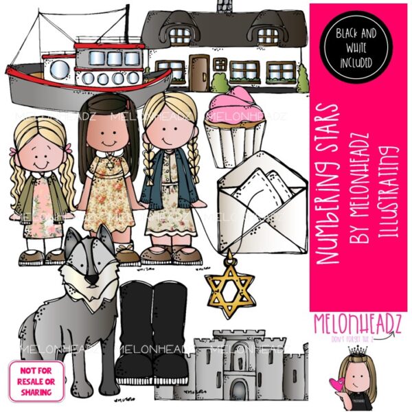 Numbering Stars clip art, literature, book companion COMBO PACK ...