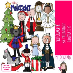 Nutcracker clip art, Christmas clip art, Ballet clip art COLORED Version