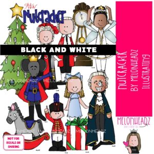 Nutcracker clip art, Christmas clip art, Ballet clip art BLACK AND WHITE