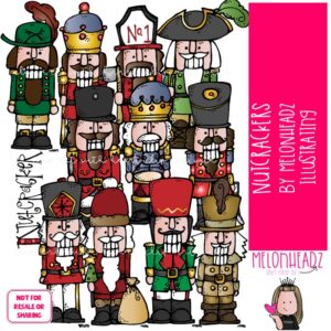 Nutcrackers clip art, Christmas clip art COLORED Version