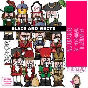 Nutcrackers clip art, Christmas clip art BLACK AND WHITE