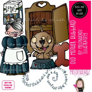 Mother Hubbard clip art, Nursery Rhyme clip art, Literature clip art Mini