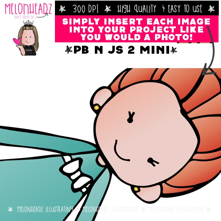 PB n Js clip art 2, kids Mini - Image 3