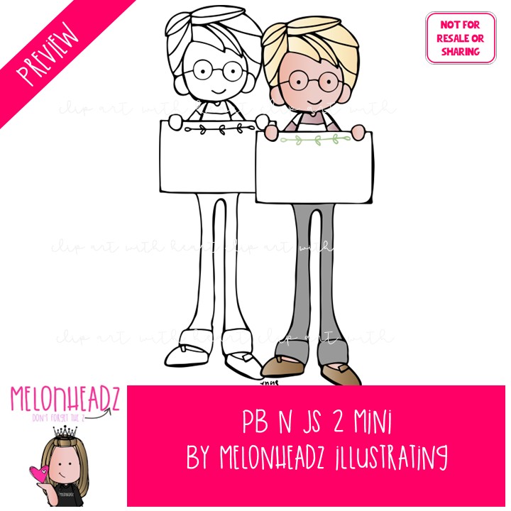 PB n Js clip art 2, kids Mini - Image 2