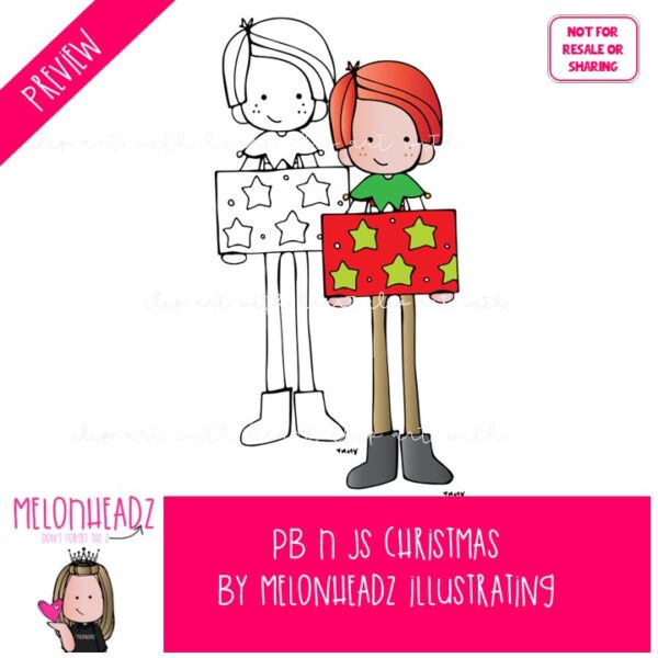 PB n Js clip art, Christmas clip art Mini - Melonheadz