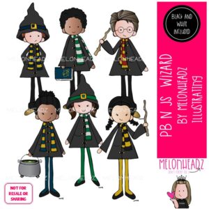 PB n Js clip art, Wizard, Witch Mini