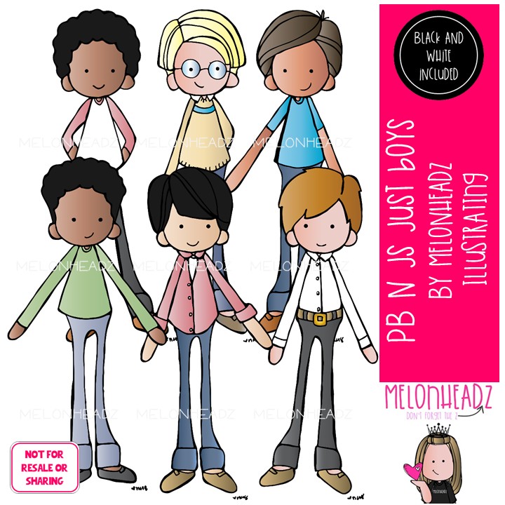 PB n Js clip art, just boys Mini