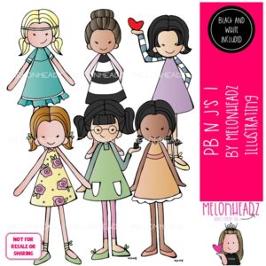 PB n Js' clip art 1, girls Mini
