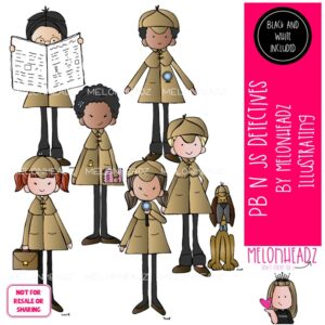 PB n Js clip art, Detectives Mini