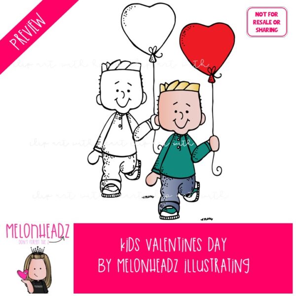 Kids clip art - Valentines Day - COMBO PACK - Image 2