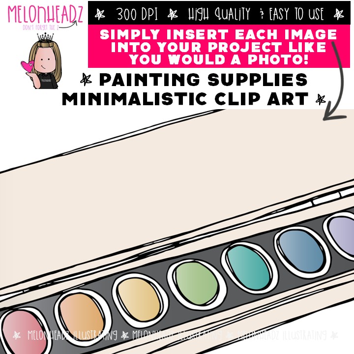 Painting Supplies clip art, Minimal Style Mini - Image 3