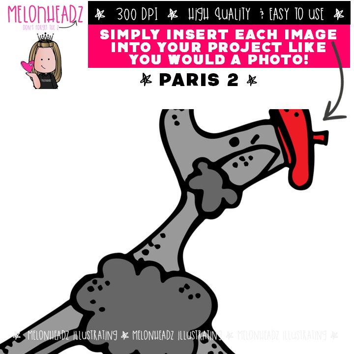 Paris clip art Set 2, Eiffel Tower, France COLORED Version - Image 3