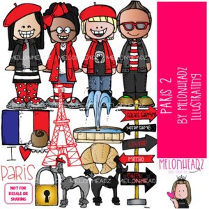 Paris clip art Set 2 Eiffel Tower clip art COLORED Version