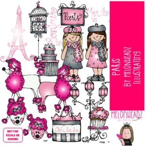 Paris clip art Eiffel Tower clip art COLORED Version