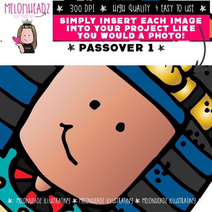 Passover clip art 1, Bible, Moses COLORED Version - Image 3