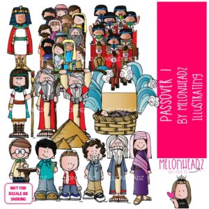 Passover clip art 1, Bible, Moses COLORED Version