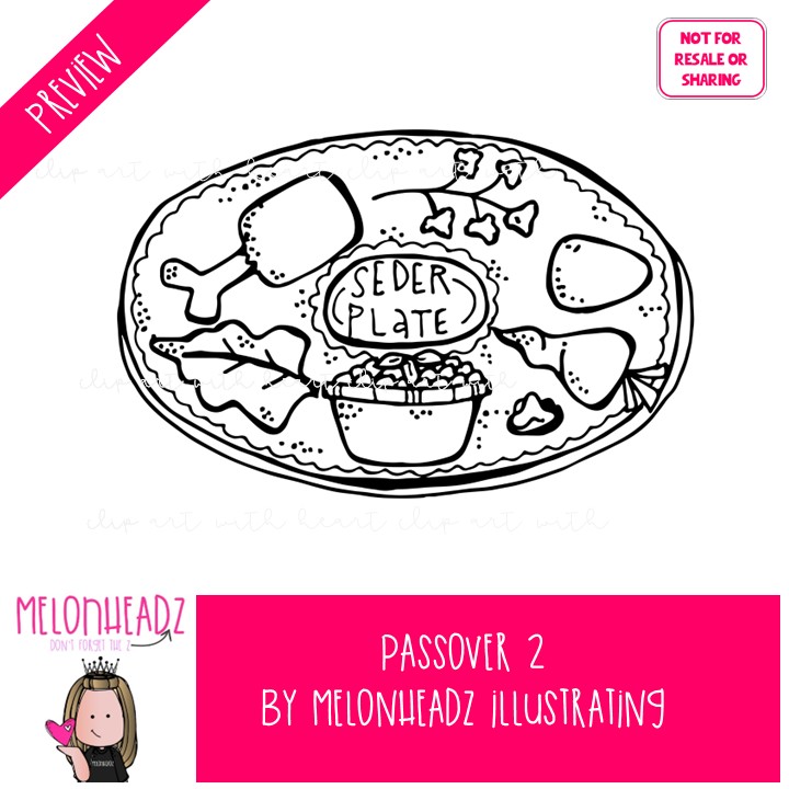 Passover clip art 2, Bible BLACK AND WHITE - Image 2